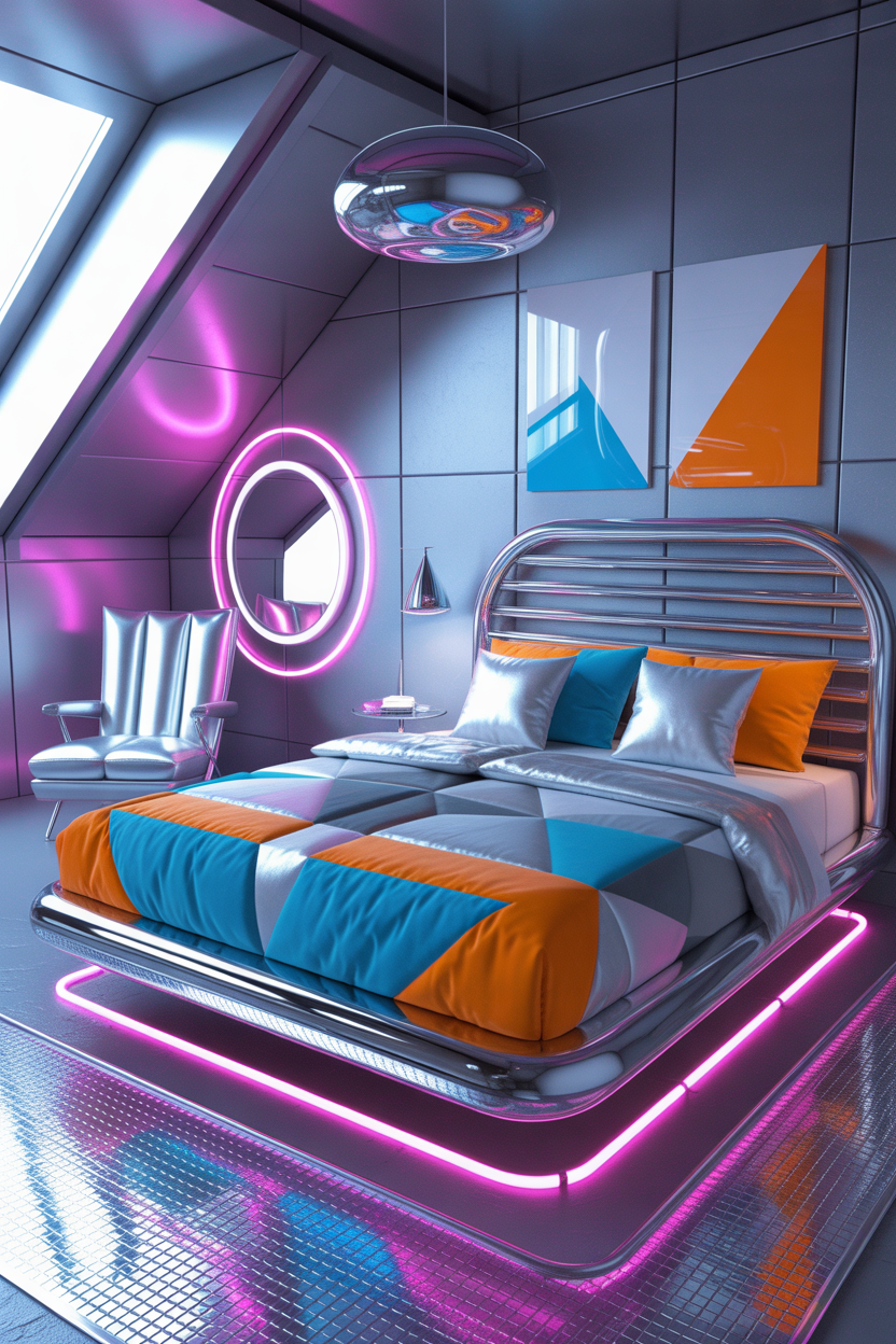 Retro Futuristic Attic Bedroom