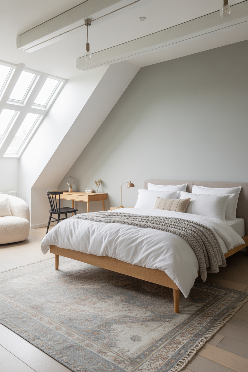 Scandinavian-Inspired Attic Bedroom