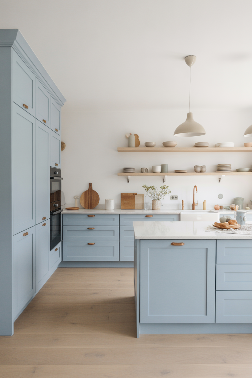 Bright Blue Scandinavian Kitchen