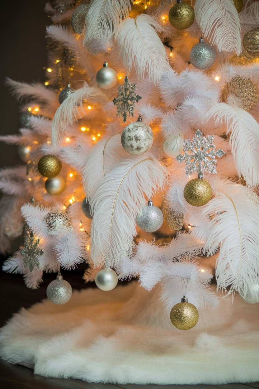 Elegant White & Gold Christmas Tree