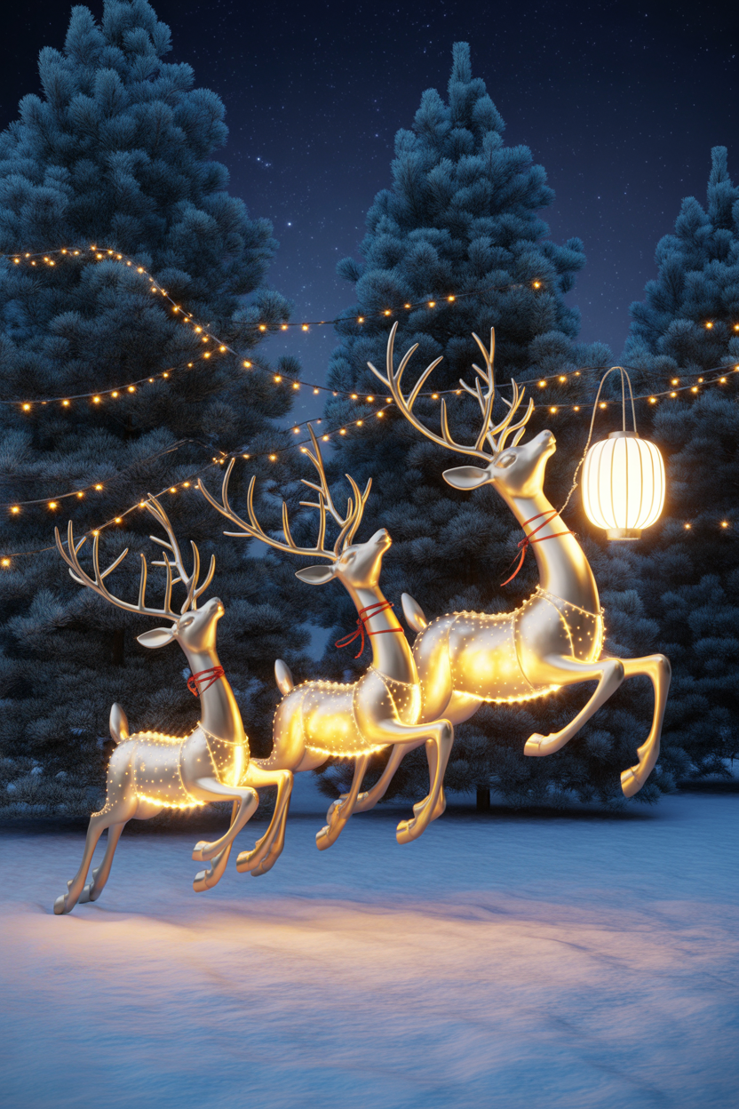 Golden Reindeer Tableau