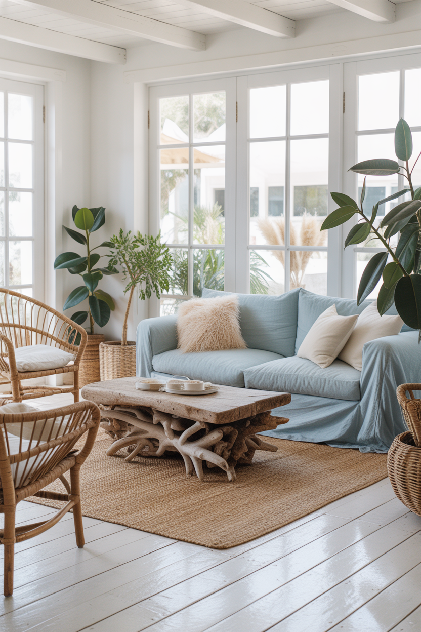 Coastal Organic Modern Living Room