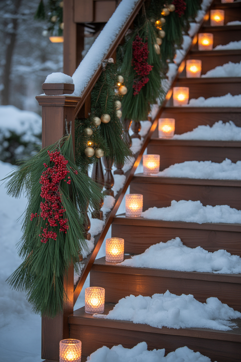 Pine Bough Staircase Lining