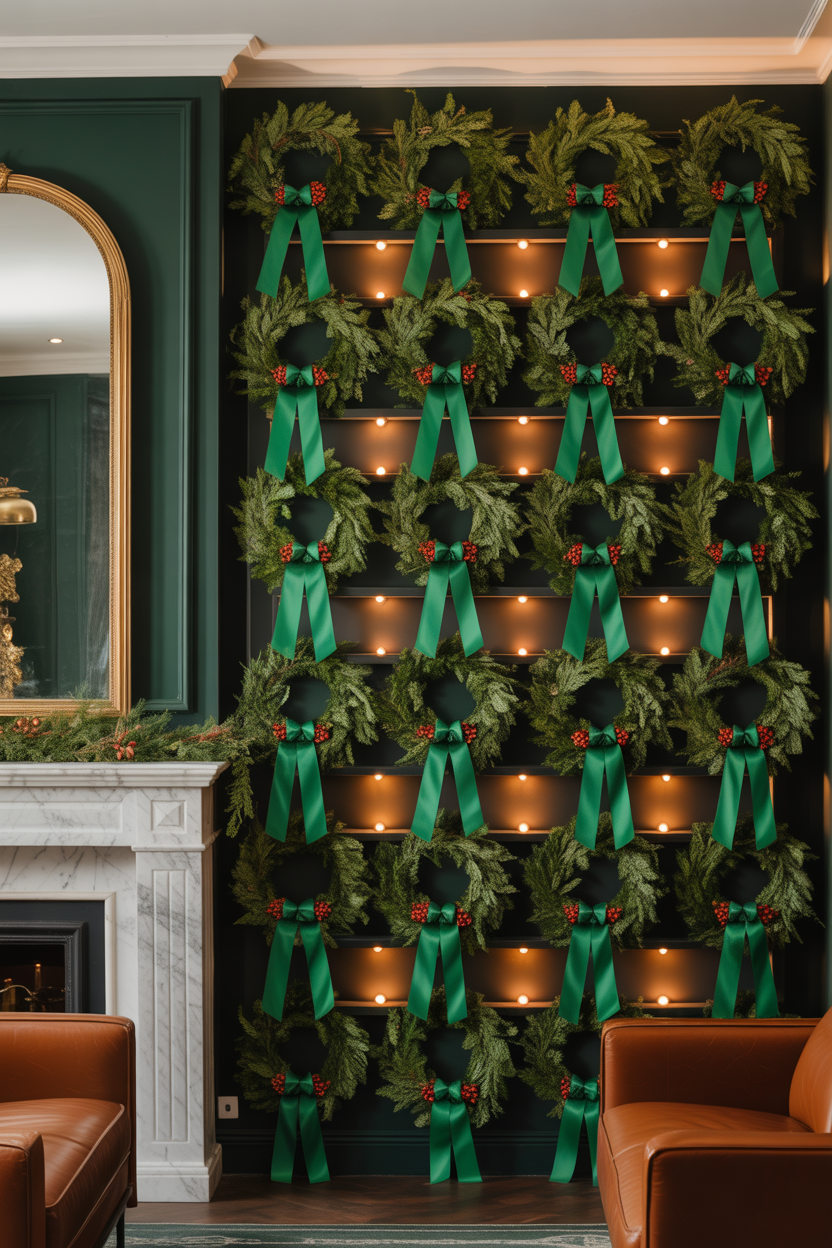 Emerald and Gold Wreath Wall
