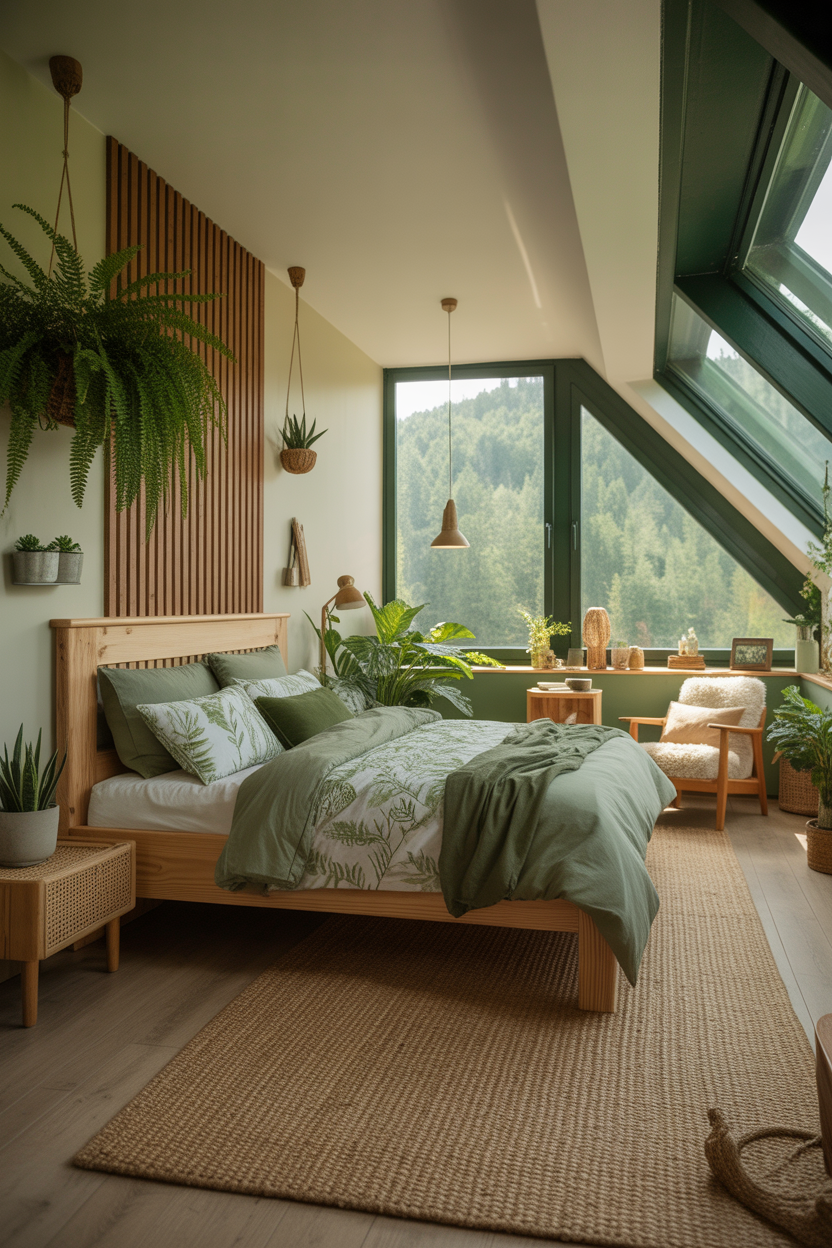Nature-Inspired Attic Bedroom