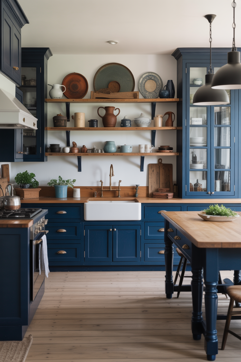 Classic Blue Farmhouse Kitchen