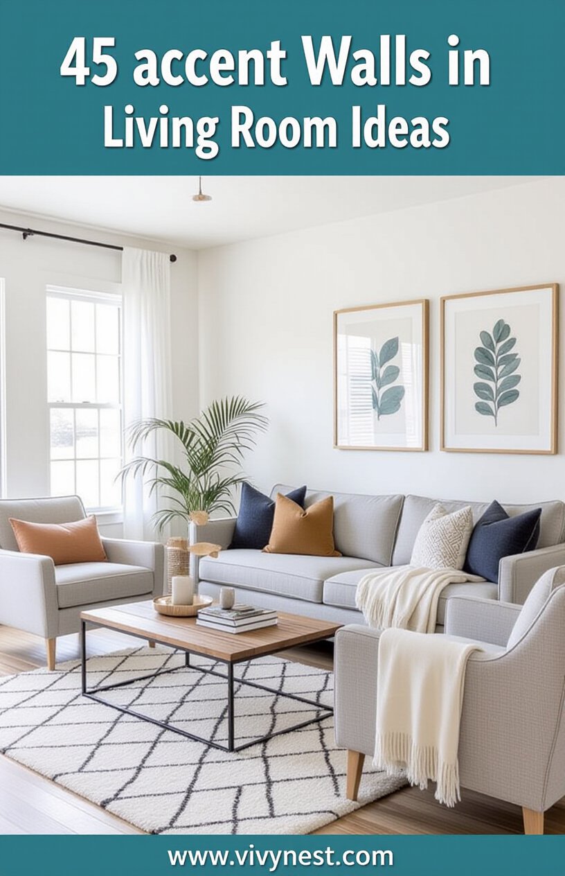 45 accent walls in living room Ideas