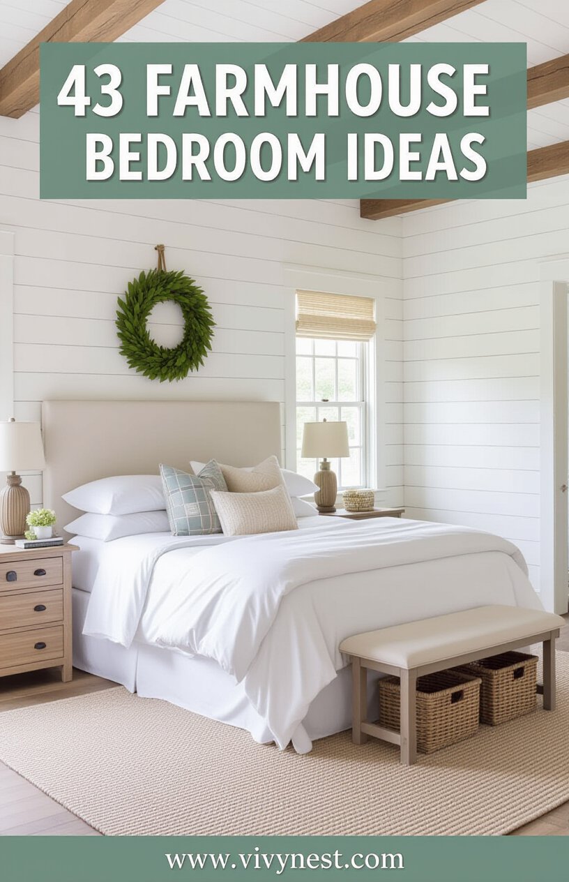 43 Farmhouse Bedroom Ideas