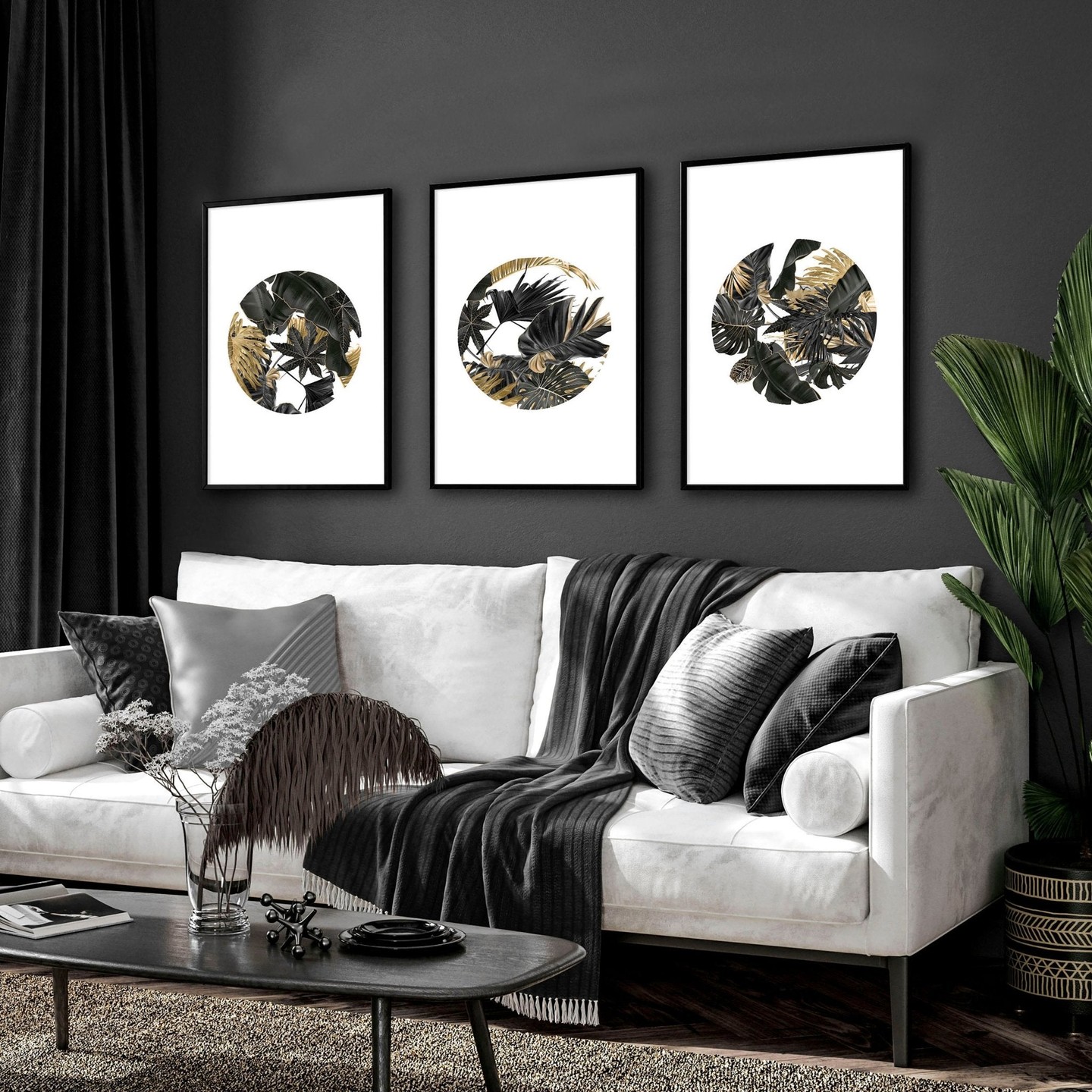 16. a Tapestry Of Teal and Gold Geometric Patterns Above a Retro Console