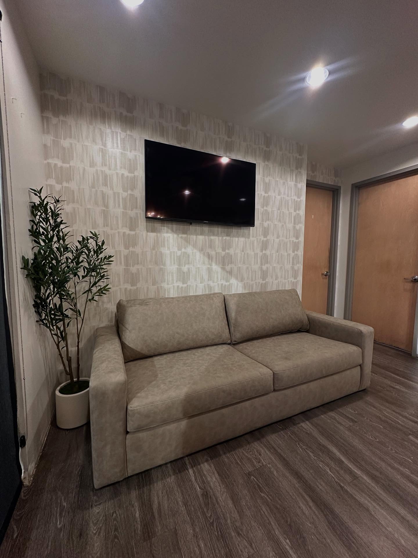 7. Midnight Forest Accent Wall with Glowing Ember Lights