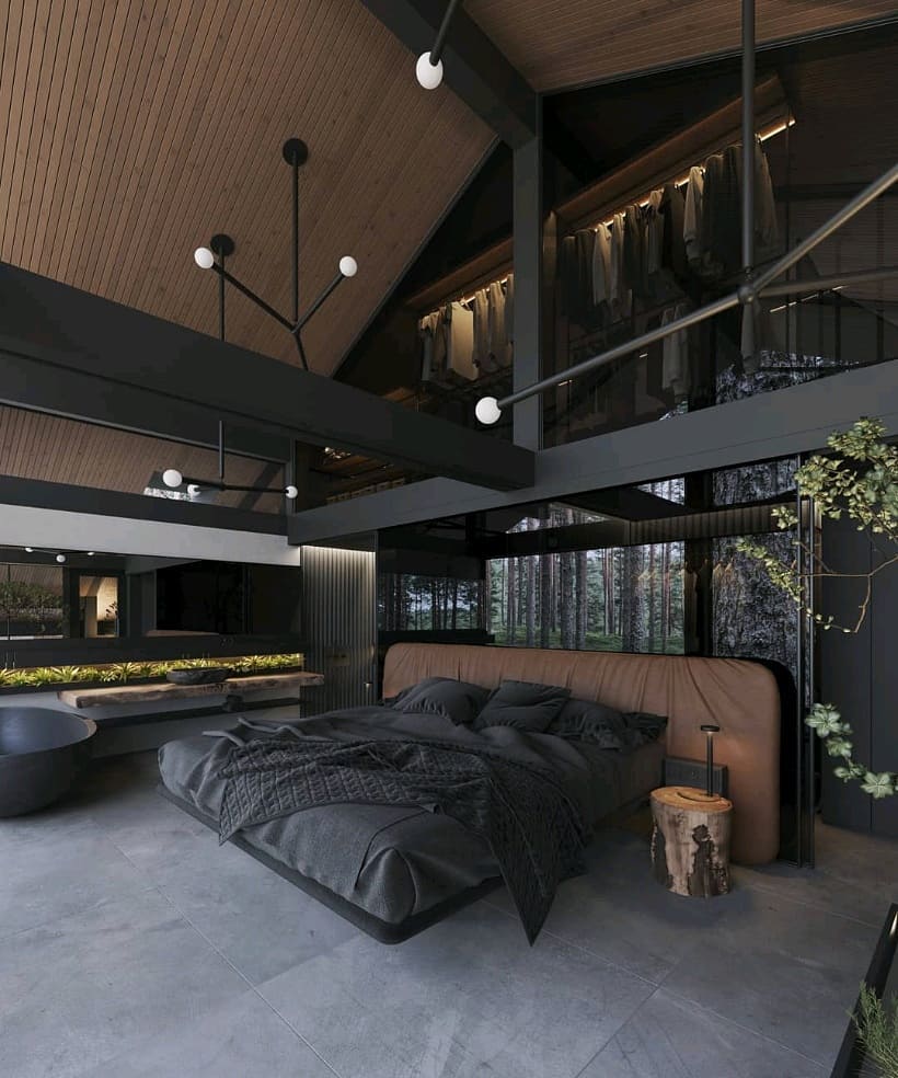 31. Masculine Minimalism with Industrial Accents and Leather Touches
