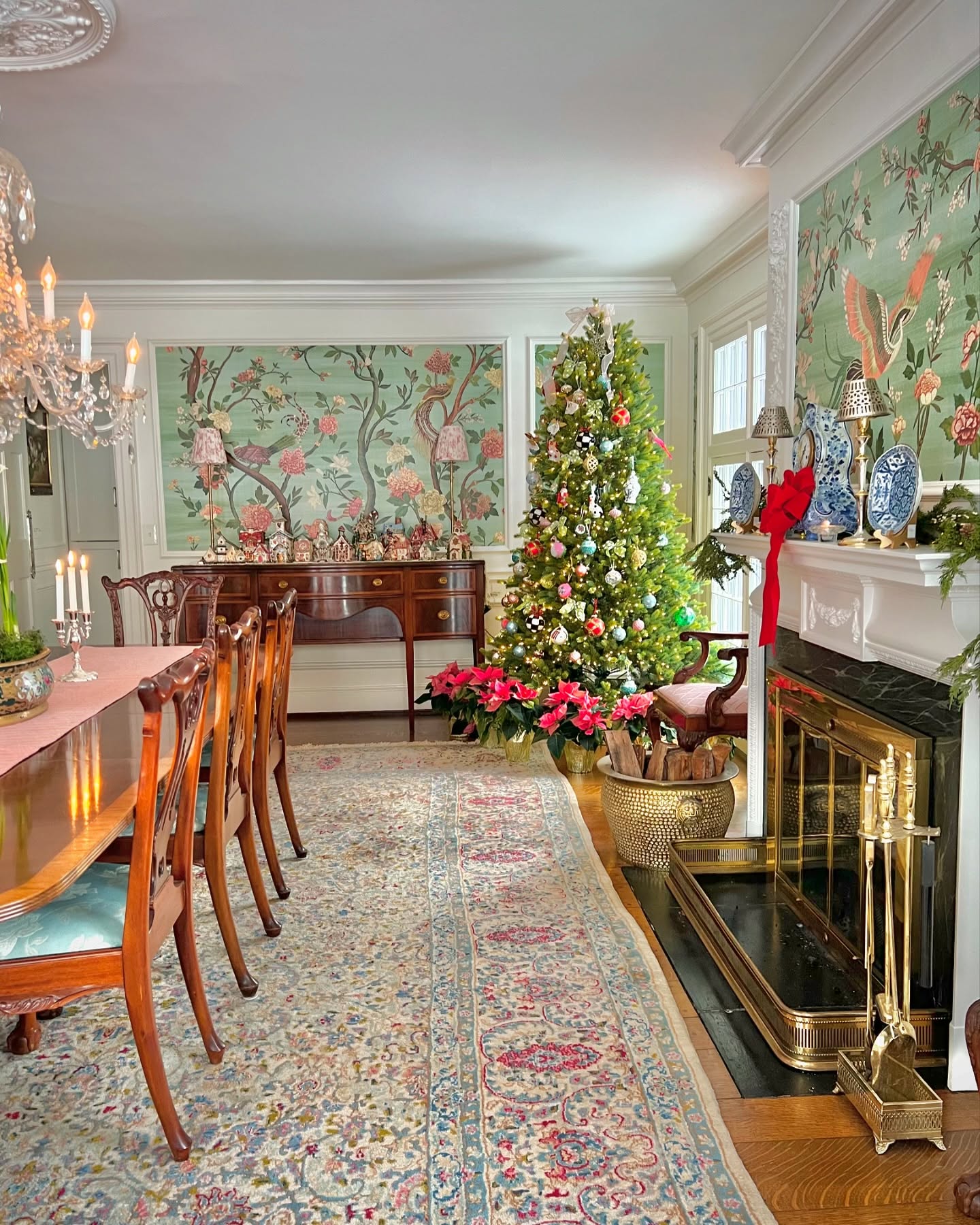 8. Twinkling Pinecones and Ribboned Candles In a Frosted Glass Vignette