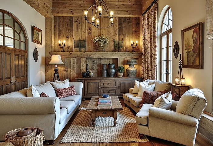 4. the Weathered Barnwood Accent Wall and Distressed White Mantel Haven