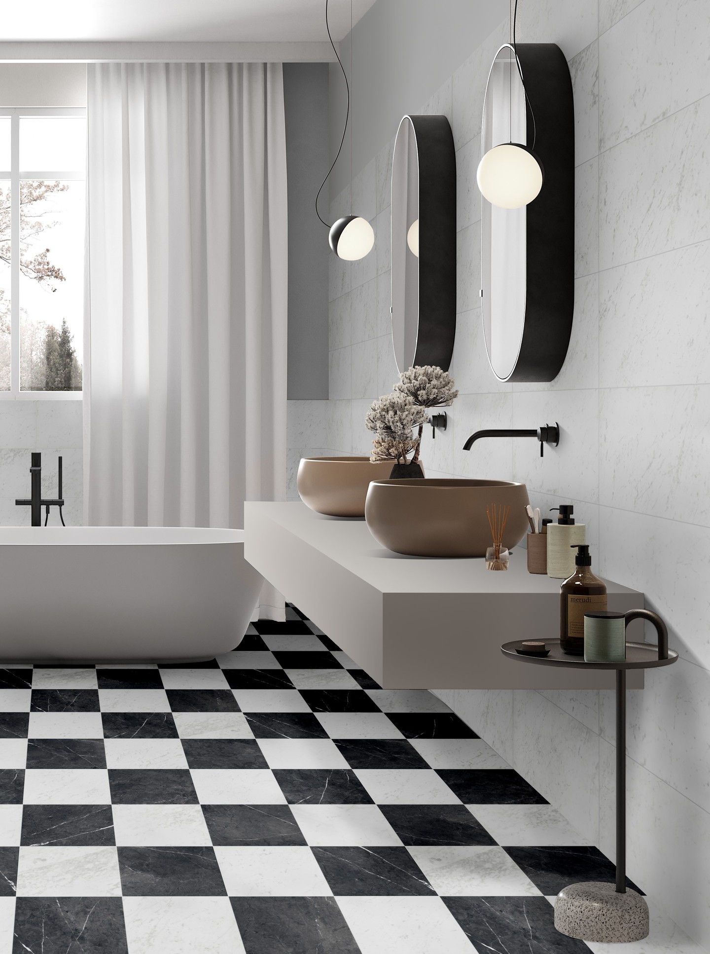 1. Moonlit Mosaic Marvel: the Interplay Of Black, White, and Hexagonal Tiles
