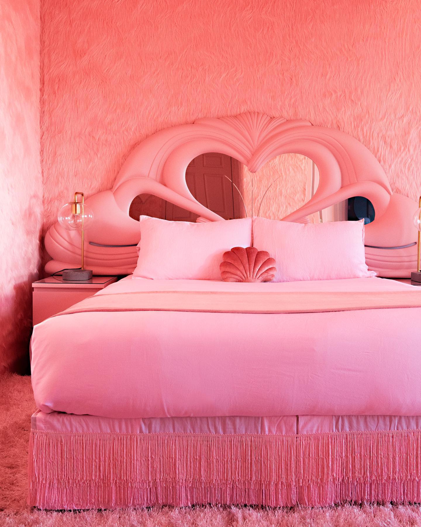 13. a Ballet Slipper Pink Canopy with Crystal Chandelier Accents