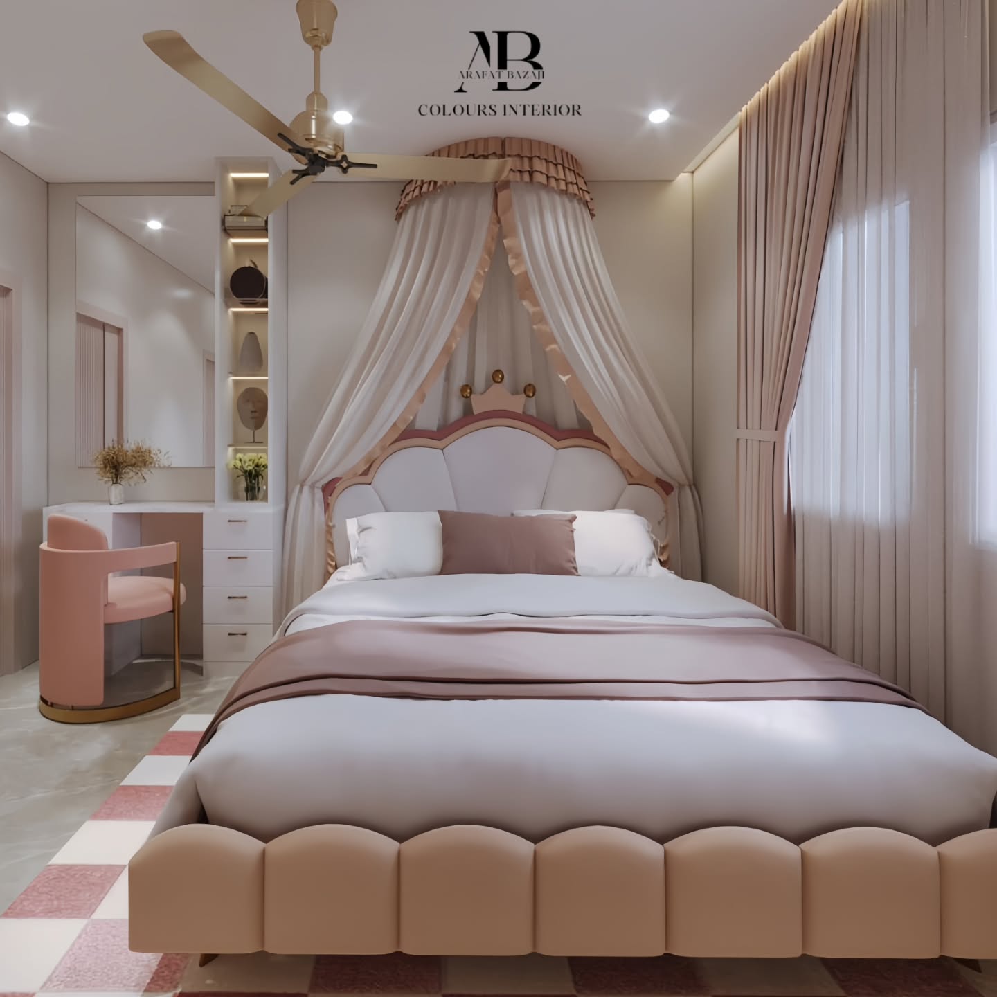 18. Soft Lavender Glow: a Canopy Bed with Starry String Lights In a Petite Haven