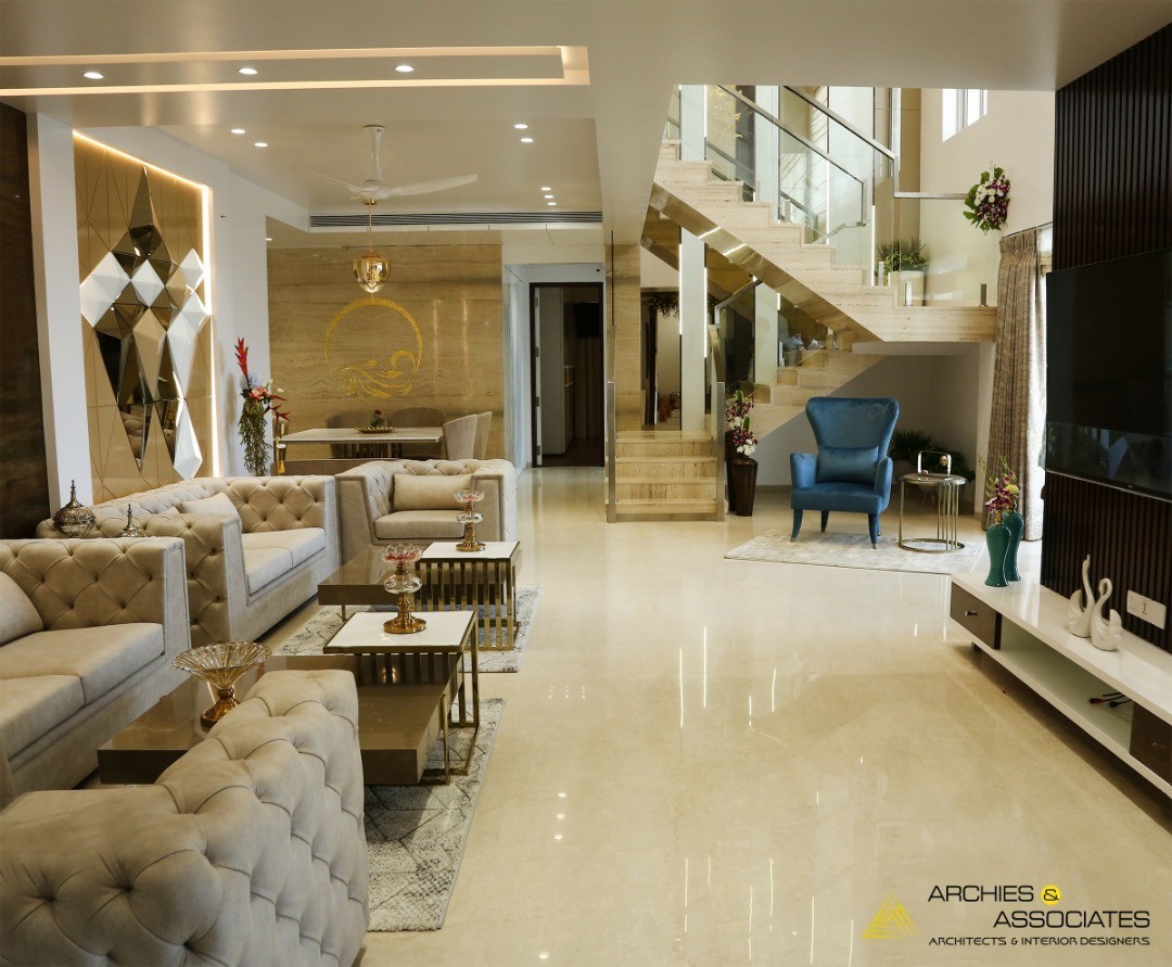 29. Velvet-eyed Peacock Tail Coffee Table Anchors a Room Of Whispering Neutrals