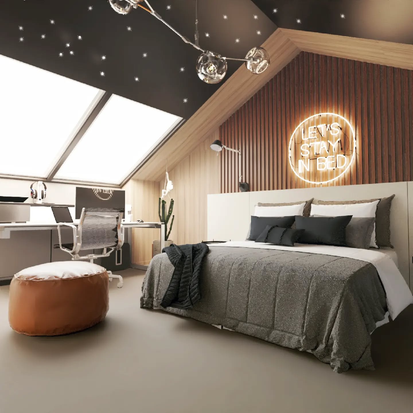 4. Masculine Loft with Industrial Exposed Brick and Leather Accents