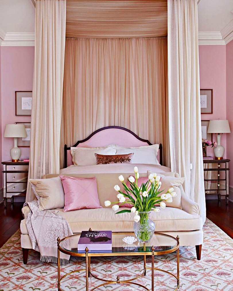 12. the Moonlit Lace Canopy Over Vintage Rose Bedding