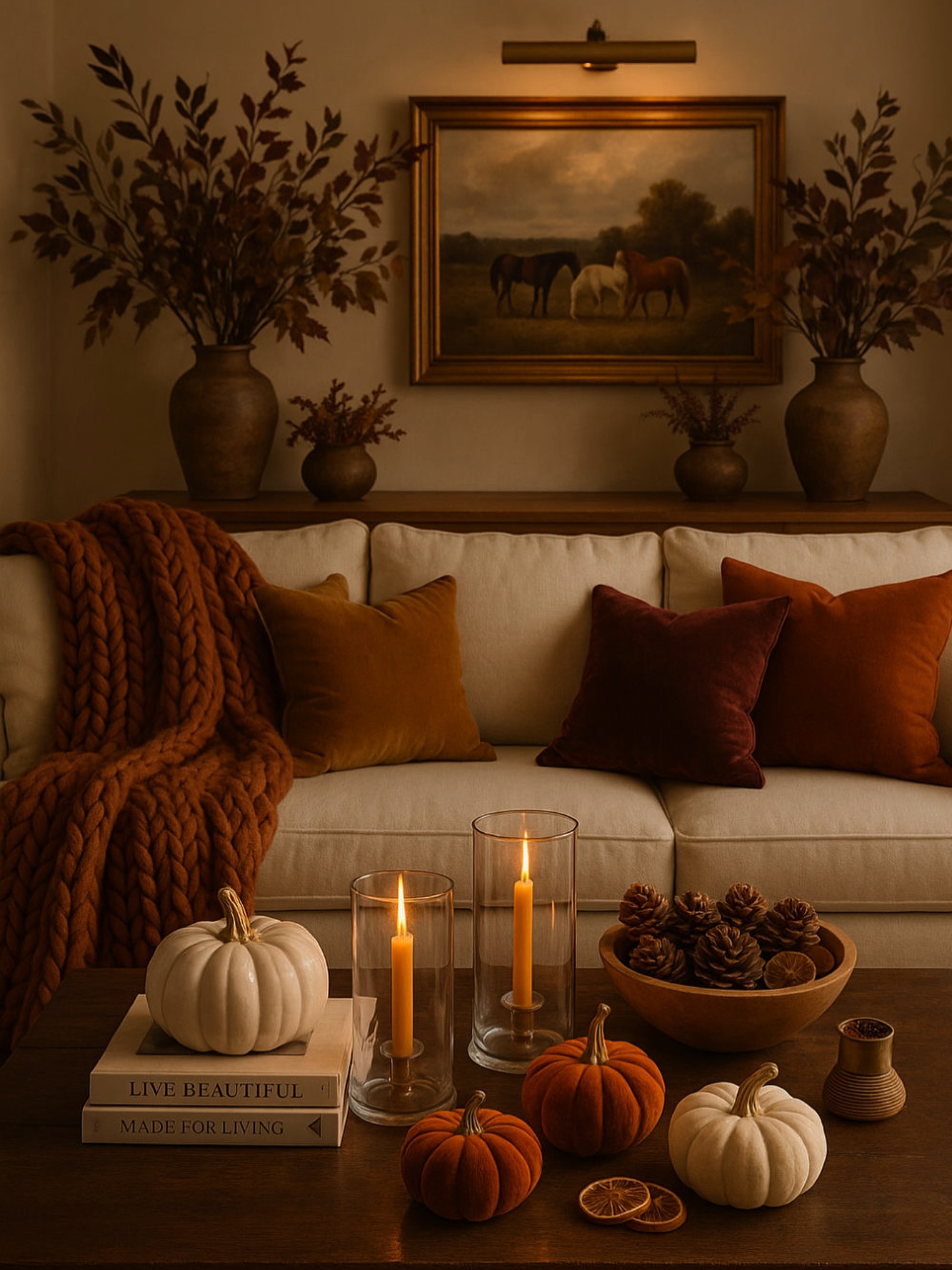 10. Amber Waves and Crimson Berries: a Fall Tablescape with a Rustic Twist