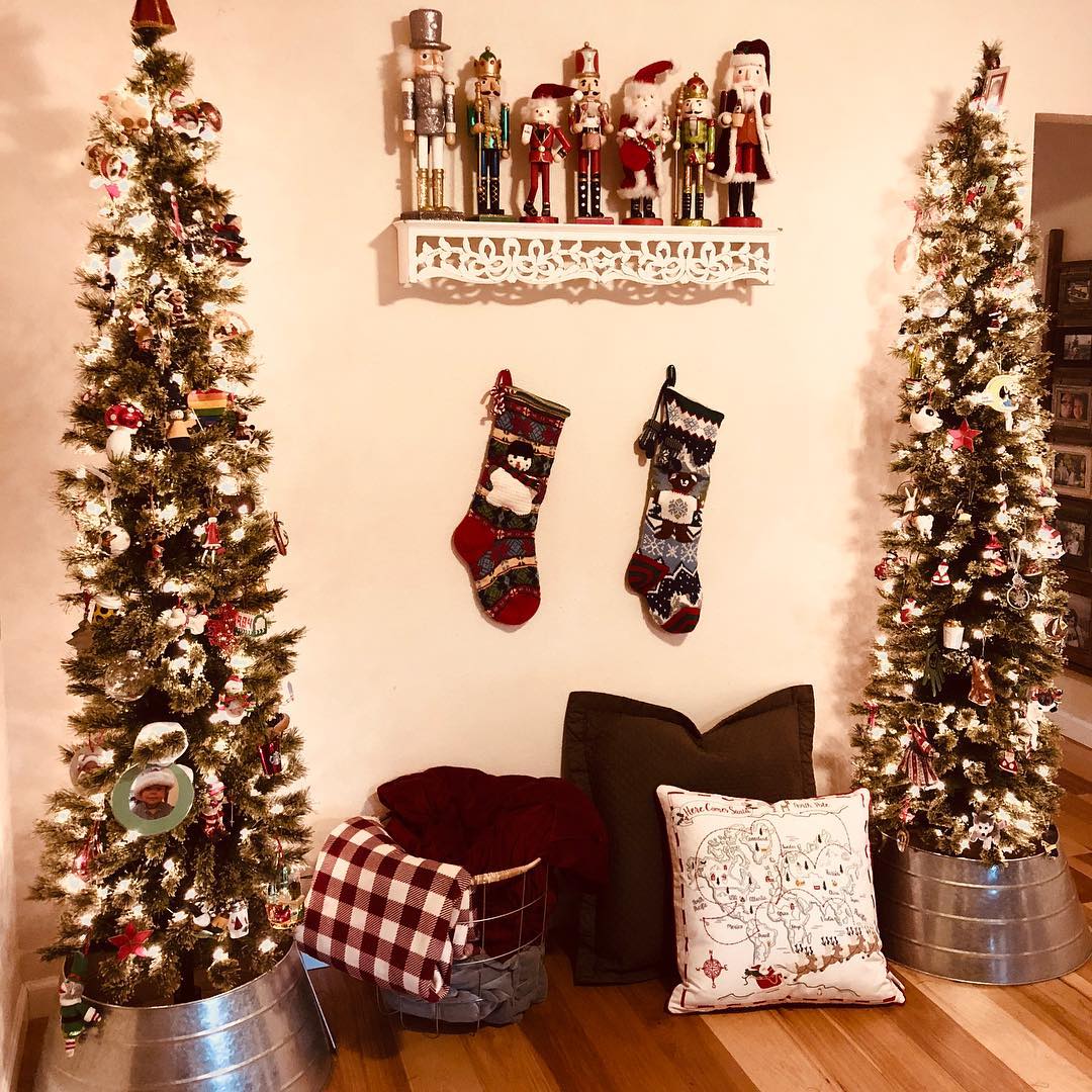 9. Miniature Evergreen Forest on a Bookshelf: a Cozy Christmas Nook