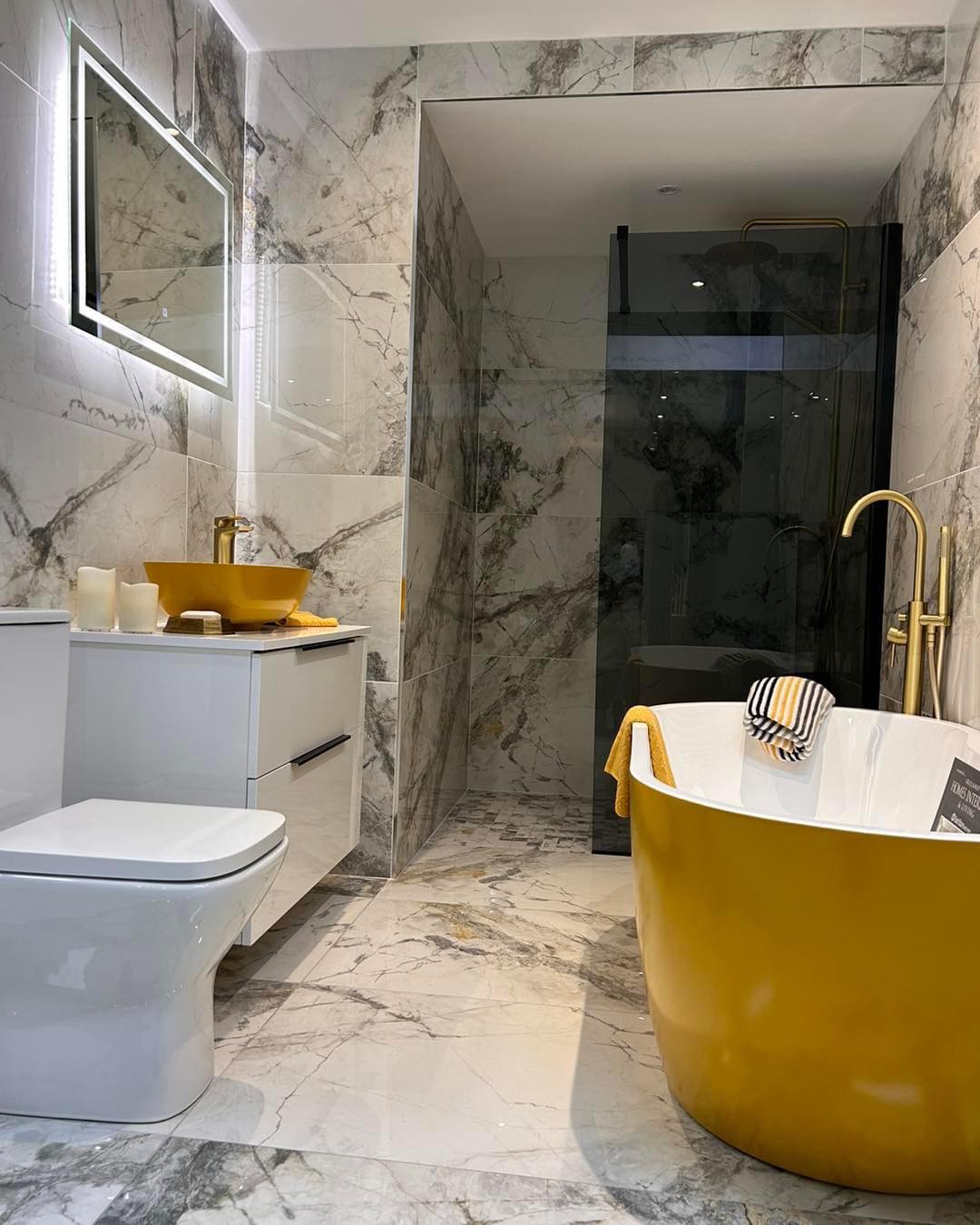 24. Moonlit Marble Mosaic: the Iridescent Bath Retreat