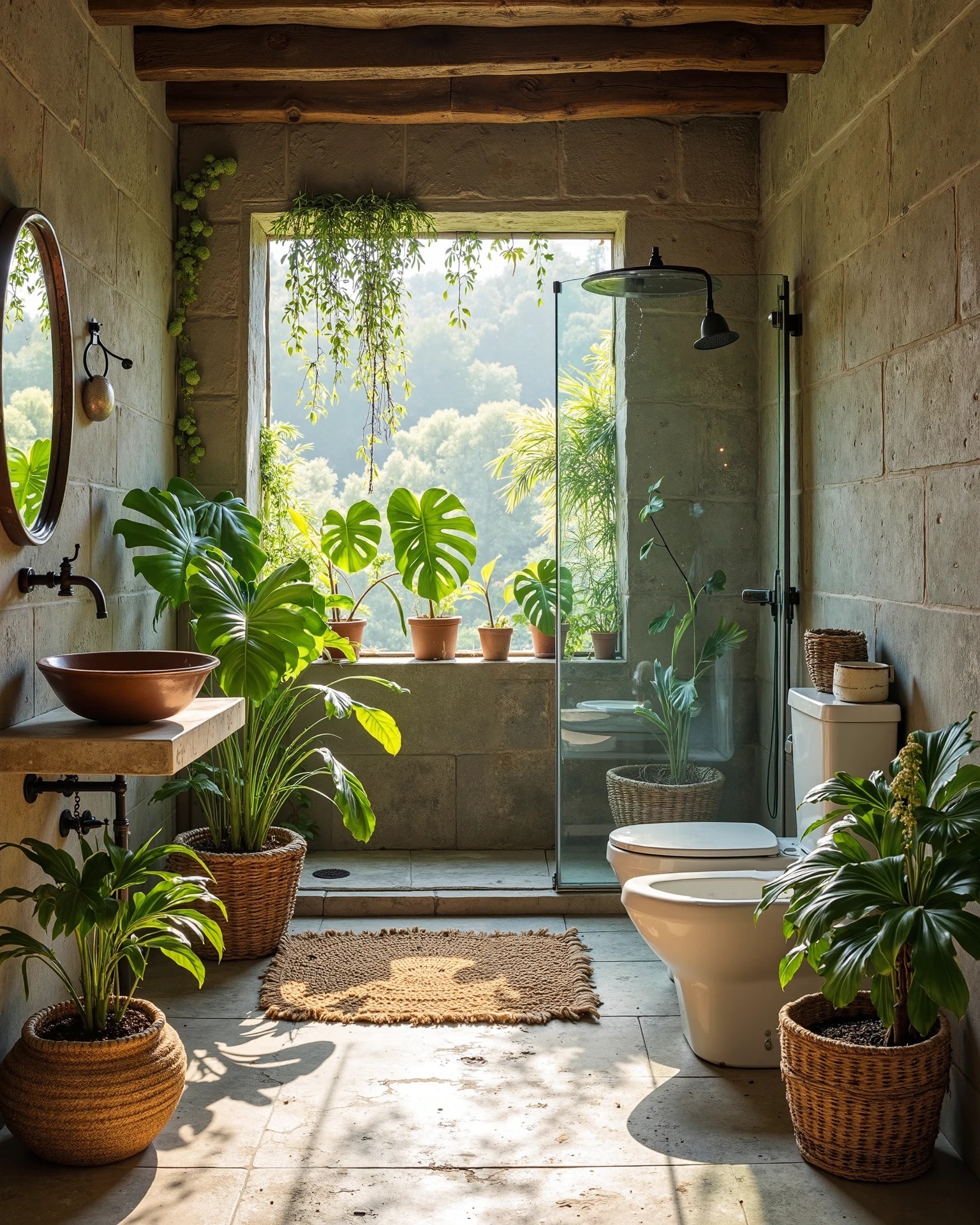 25. the Sunlit Terracotta Tiles and Macrame Dreamcatcher Oasis
