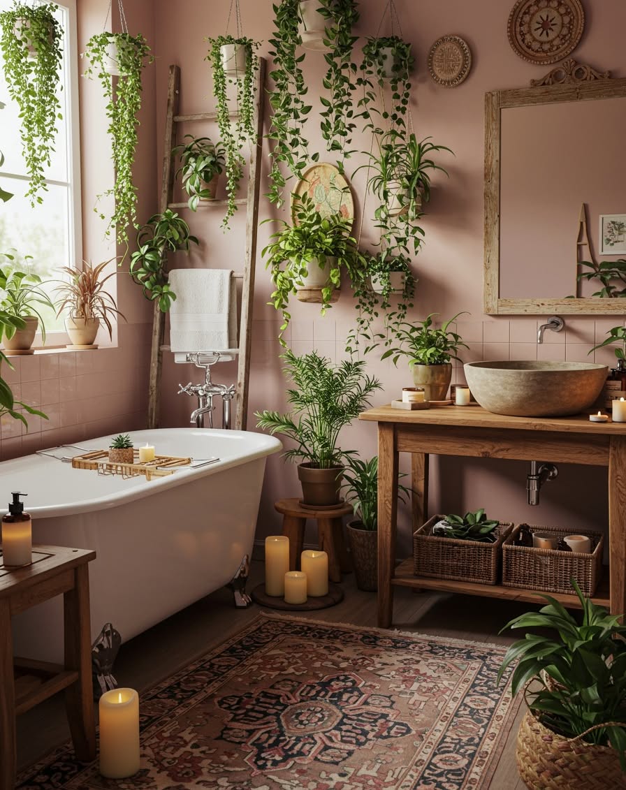 17. the Mosaic Sink and Macrame Dreamcatcher Fusion In a Sunlit Nook