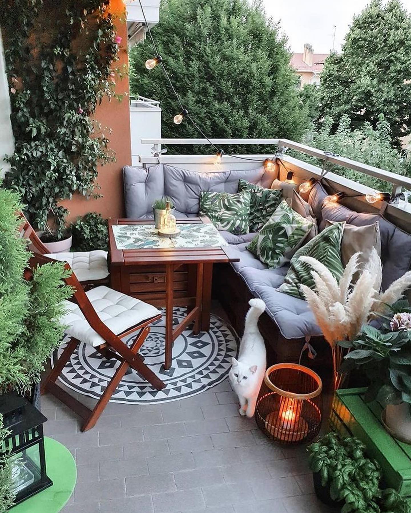 19. the Sun-dappled Retreat with a Crimson Pergola and Mosaic Stone Path