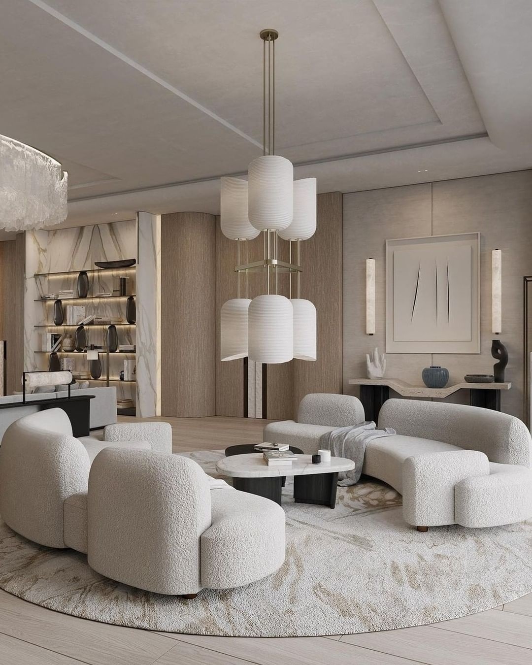 11. Soft Sage Serenity with Geometric Elegance: a Living Room Transformation
