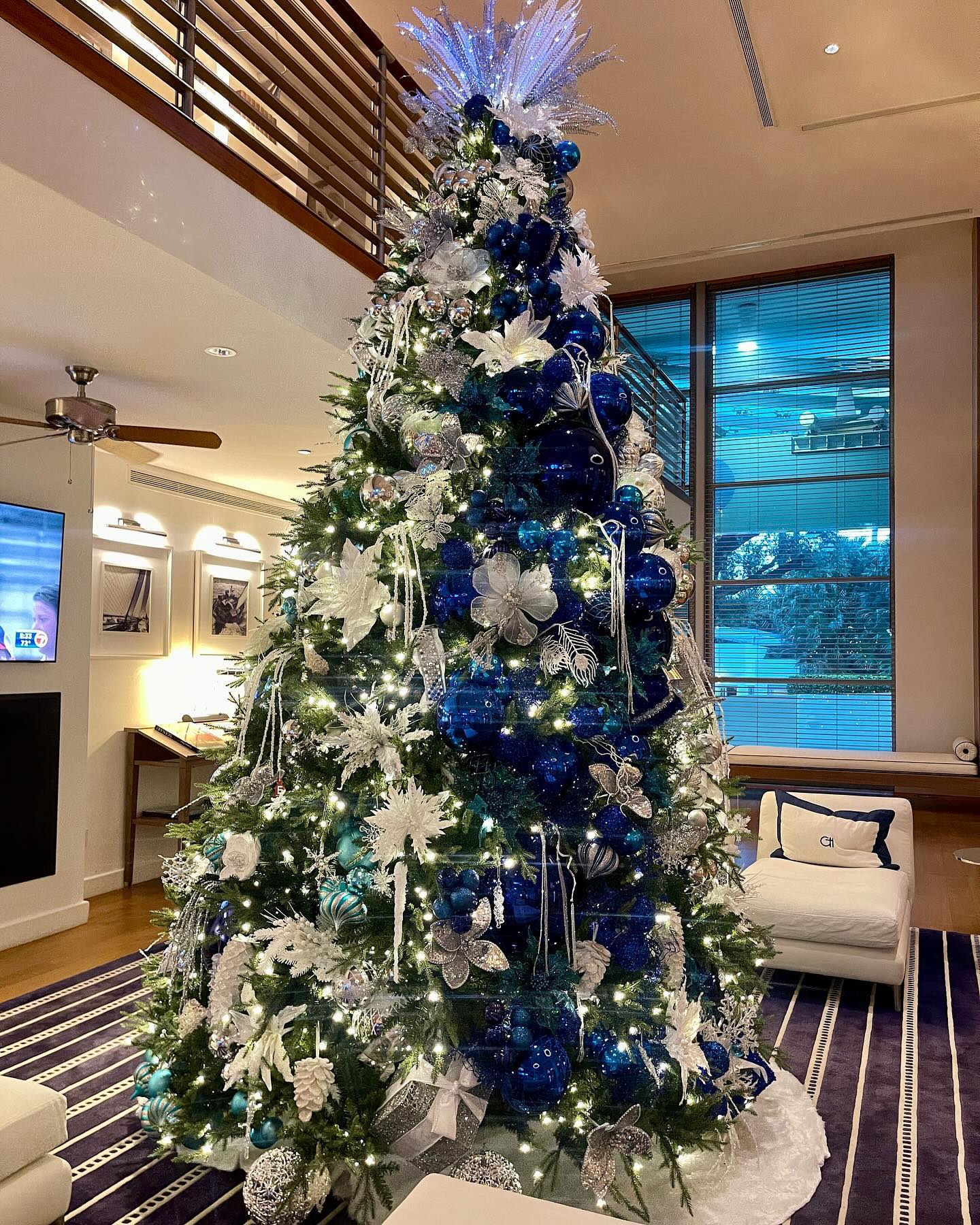 14. Cobalt Ribbons and Crystal Icicles: a Blue Christmas Tree Transformation