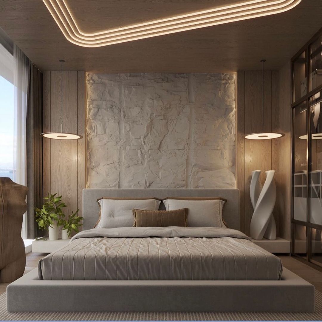 40. Moonlit Serenity: a Bedroom with Whispering Birch and Shadowed Textures