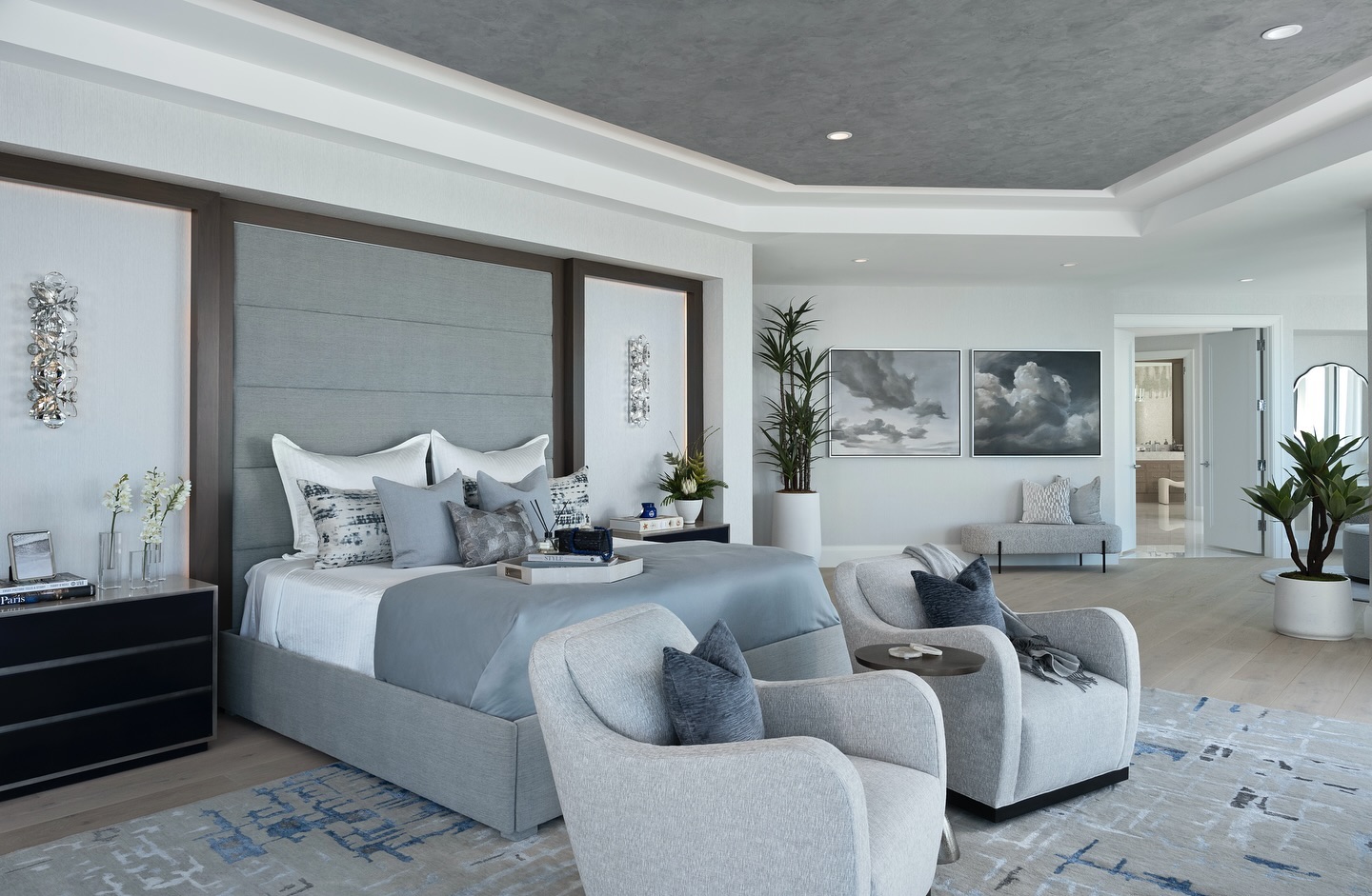 7. Coastal Retreat with Woven Rattan and Sky Blue Accents