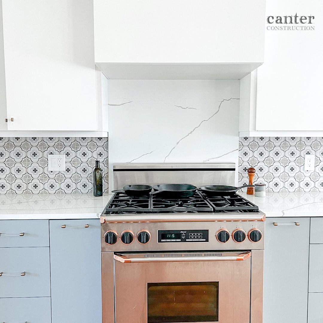 14. a Mosaic Of Midnight Blues and Copper Veins on White Subway Tiles