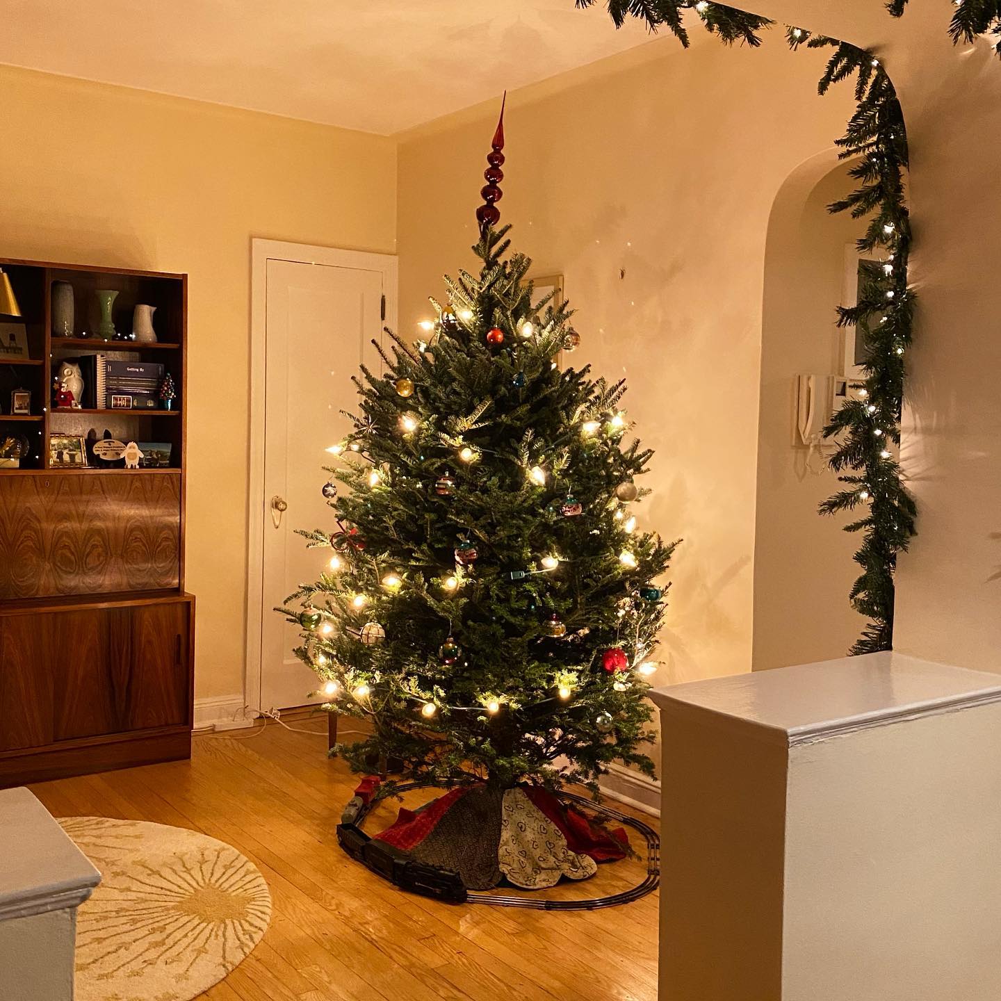 6. Miniature Pine Forest on a Coffee Table: a Christmas Village Scene