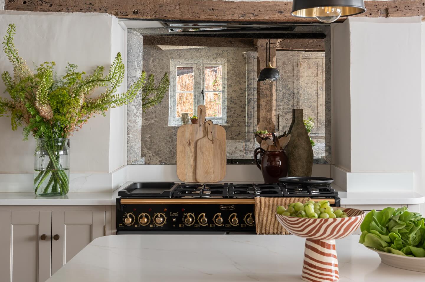 36. Vibrant Mosaic Of Teal and White Geometric Patterns with Copper Accents