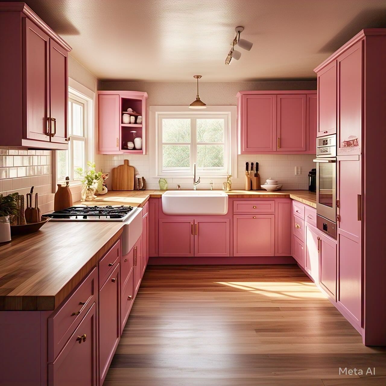 5. Cotton Candy Clouds Meet Retro Chic: the Pink Kitchen with a Vintage Twist