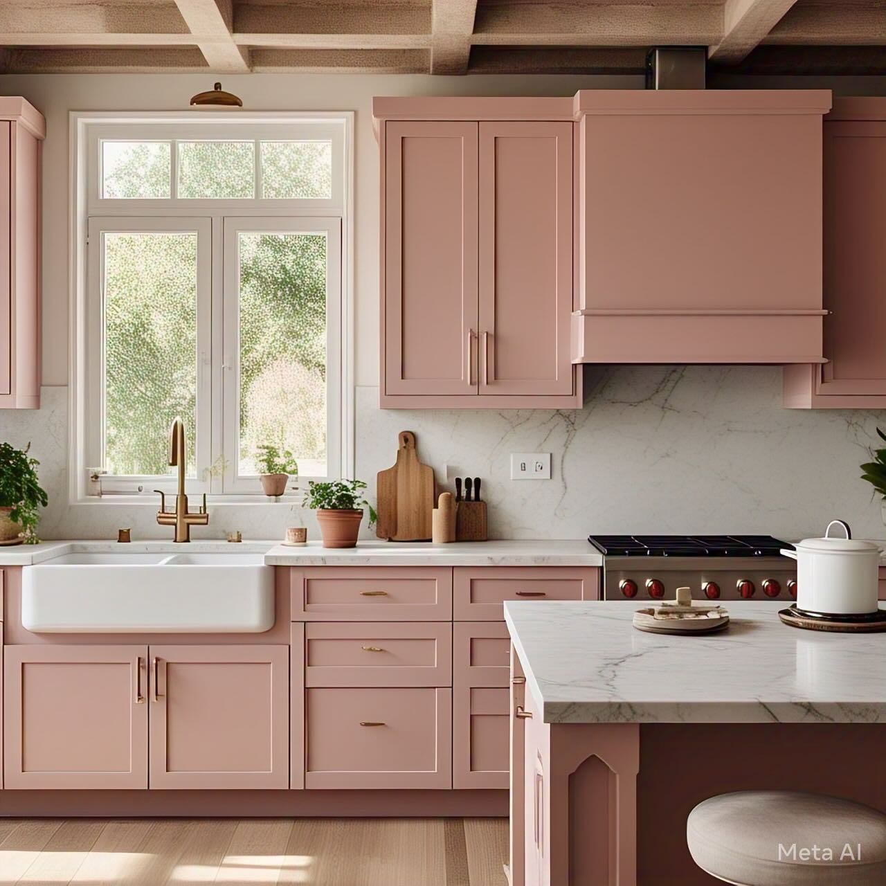 29. Fuchsia Fantasy: Neon Pink Cabinets Meet Retro Polka Dots