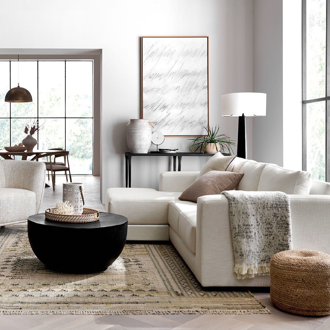 32. Minimalist Monochrome with Monstera: a Living Room Of Contrasts