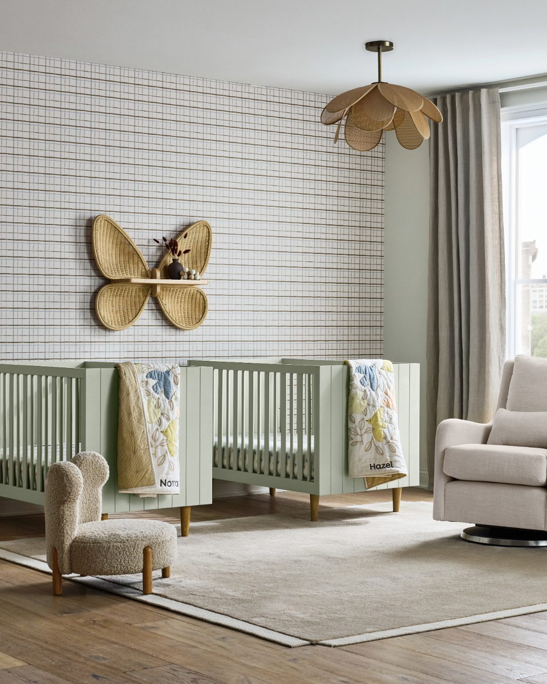 15. a Cradle Of Serenity with Starry Canopy and Sage Green Accents