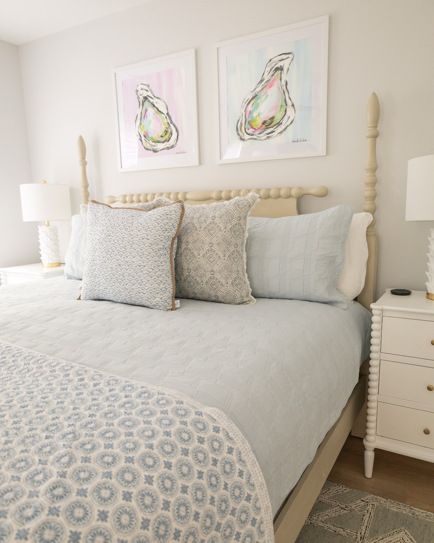 33. the Whispering Waves Of White Linen with Indigo Accents Bedroom