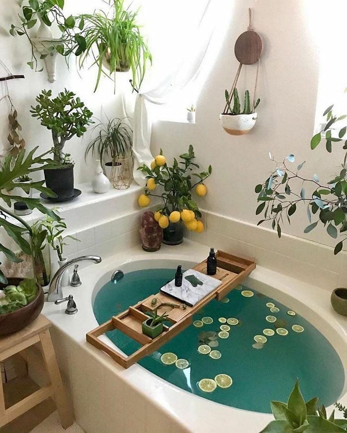 14. the Porcelain Lotus Basin and Teak Wood Fusion In a Zen Retreat
