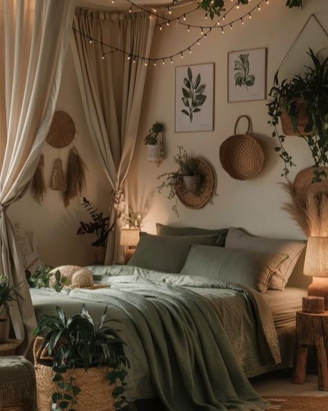 12. Earthy Tones and Geometric Patterns: a Bedroom with a Reclaimed Wood Accent Wall