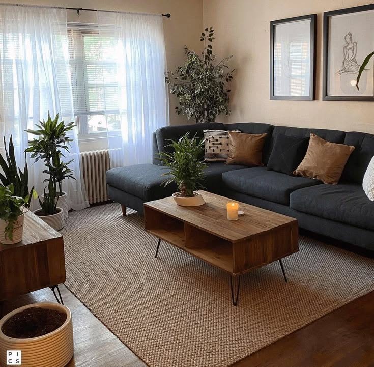 21. Woven Baskets and Faux Fur Pillows on a Crisp White Sofa