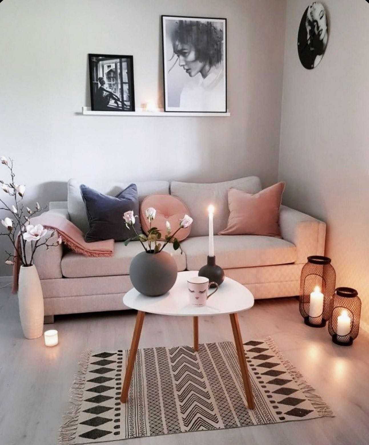 12. Sunlit Serenity with a Geometric Twist: a Living Room Where Shadows Dance on Wooden Curves