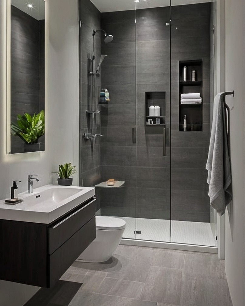 10. Moonlit Serenity: a Freestanding Tub Under a Skylight Cascade