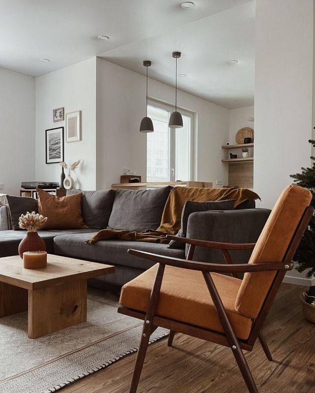 2. Cozy Nook with Geometric Shelving and a Monochrome Palette