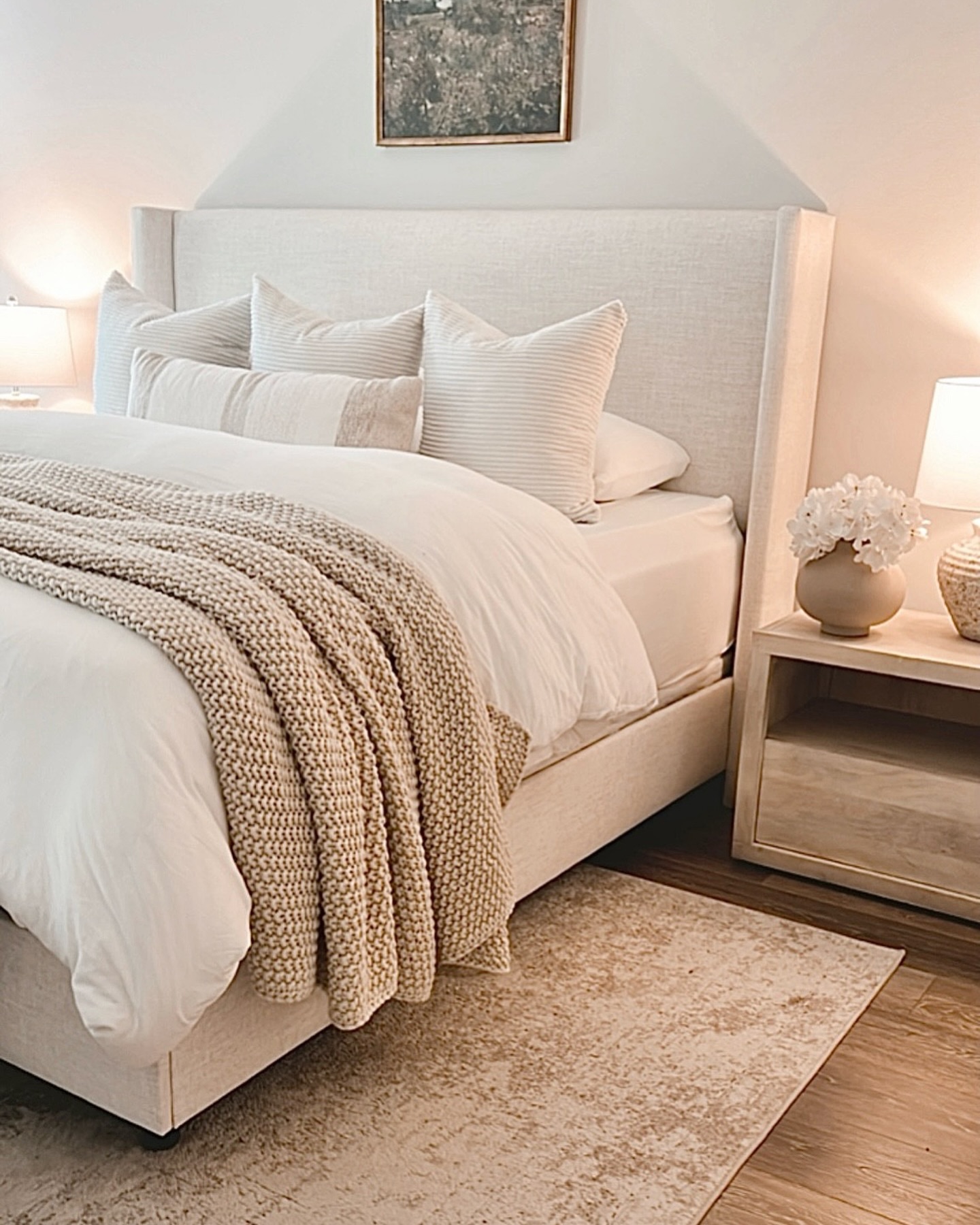 42. the Soft Glow Of Moonlit Sands: a Neutral Bedroom with a Textured Dune Headboard