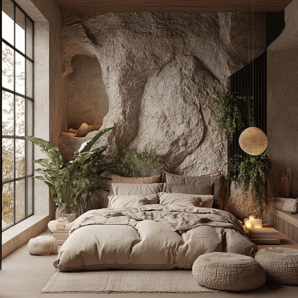 9. Warm Terracotta Tones Meet Geometric Patterns In Cozy Retreat