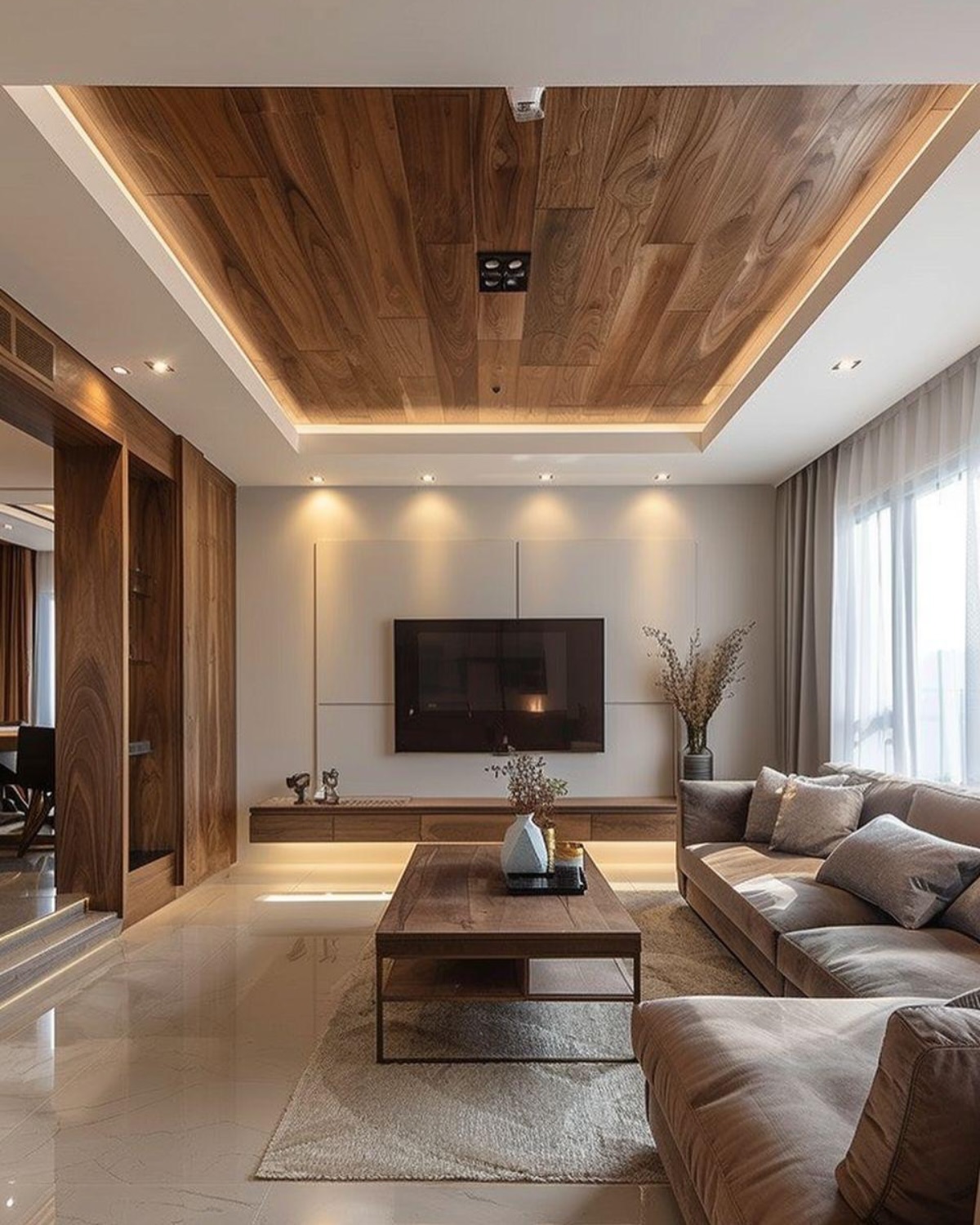 44. the Crimson Velvet Sofa with Geometric Gold Accents Against a Monochrome Wall